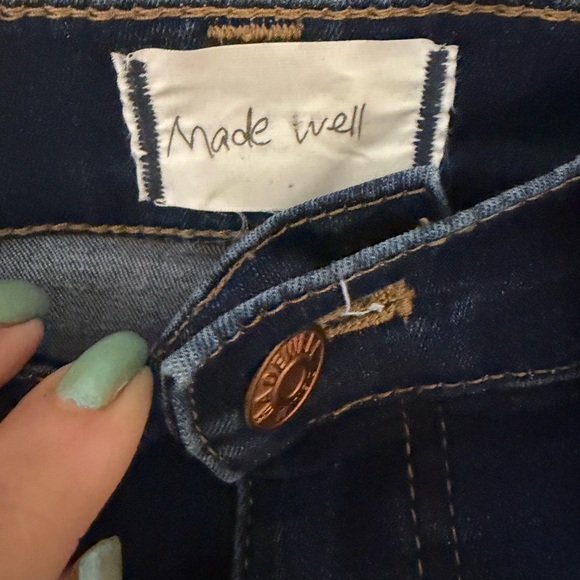 Madewelll Women’s Dark Blue Distressed Jeans - Picture 4 of 6
